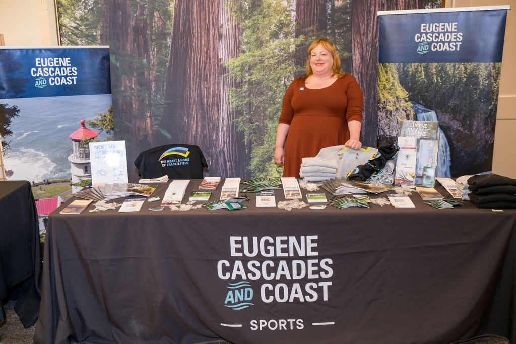 Eugene Cascades and Coast Sports sponsor booth at the BSA Summit