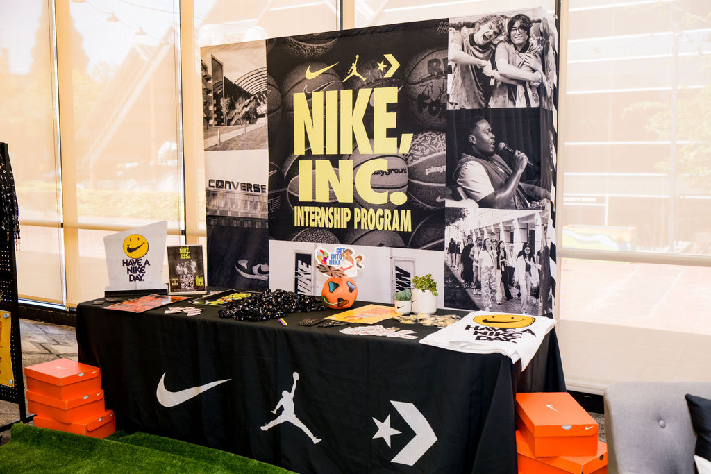 Nike Inc. internship program booth display at the BSA Summit