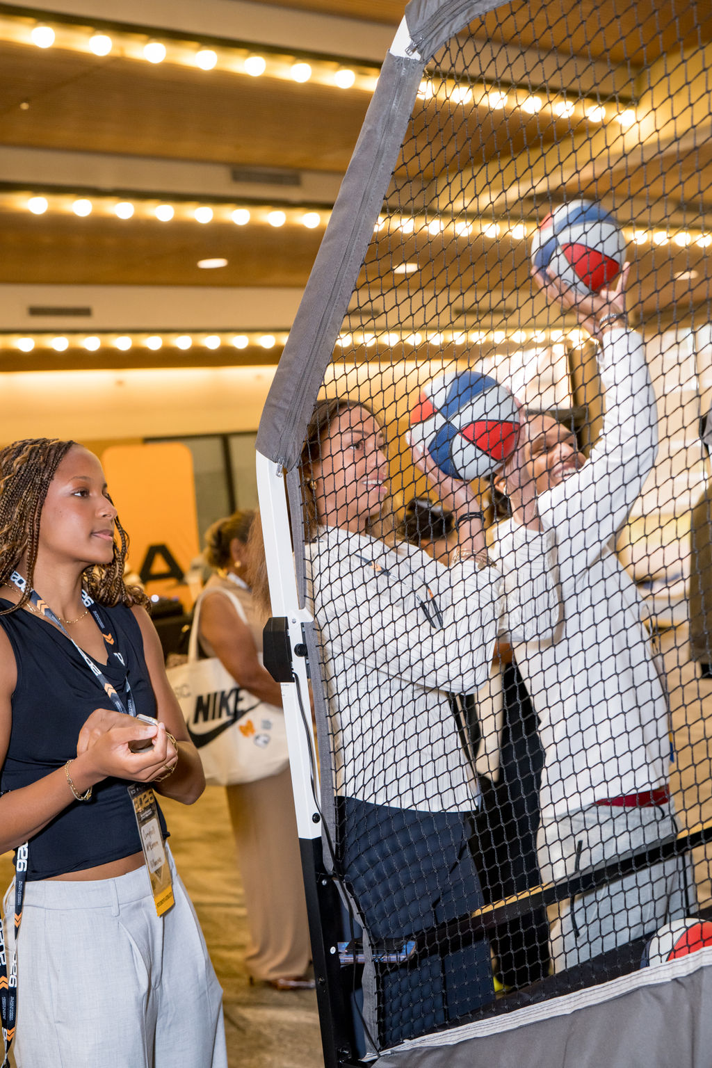 Attendees playing a basketball activation game at the BSA Summit