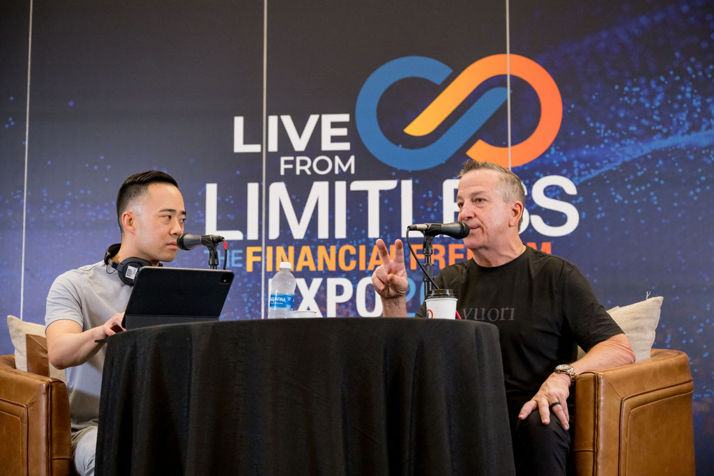 Live podcast interview on stage at the Limitless Financial Freedom Expo