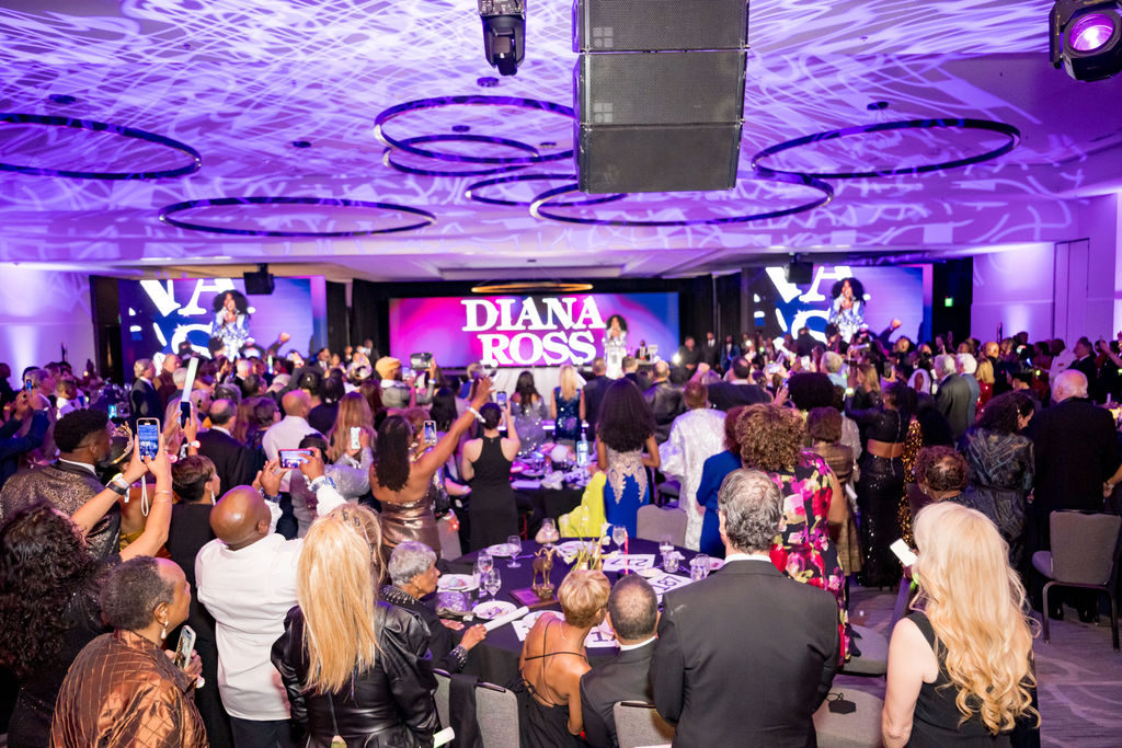 Ballroom crowd standing for the headline performance
